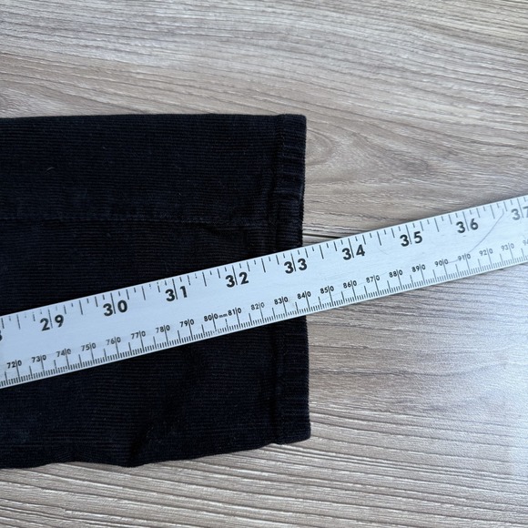7 For All Mankind Roxanne Jeans Womens 27 Black Corduroy Stretch Skinny USA 33" - Picture 9 of 11